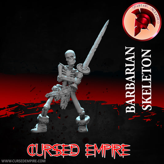 RPG/Tabletop Gaming Miniature - Barbarian Skeleton - Unpainted
