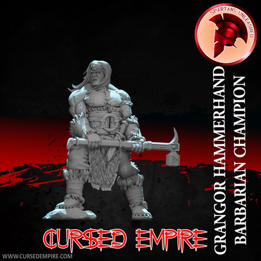 RPG/Tabletop Gaming Miniature - Barbarian Champion Grangor Hammerhand - Unpainted