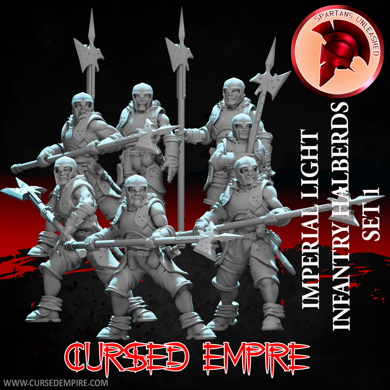 Imperial Light Infantry Halberders Set 1 - Miniatures - Set of 7