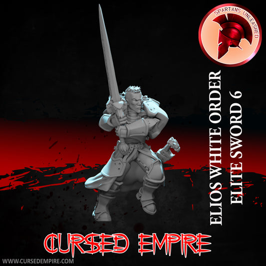 RPG/Tabletop Gaming Miniature - White Order Elios Elite Sword 6 - Unpainted