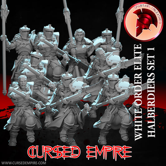 White Order Elite Halberdiers Set 1 - Miniatures - Set of 9