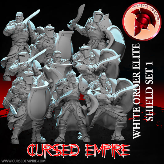White Order Elite Shields Set 1 - Miniatures - Set of 9